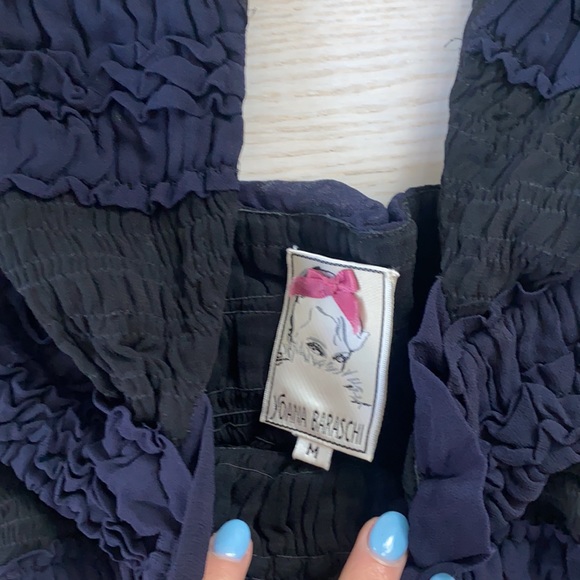 Yoana Baraschi Stretch Knit Midi Dress Black Navy size Medium 9D182 - Picture 5 of 10